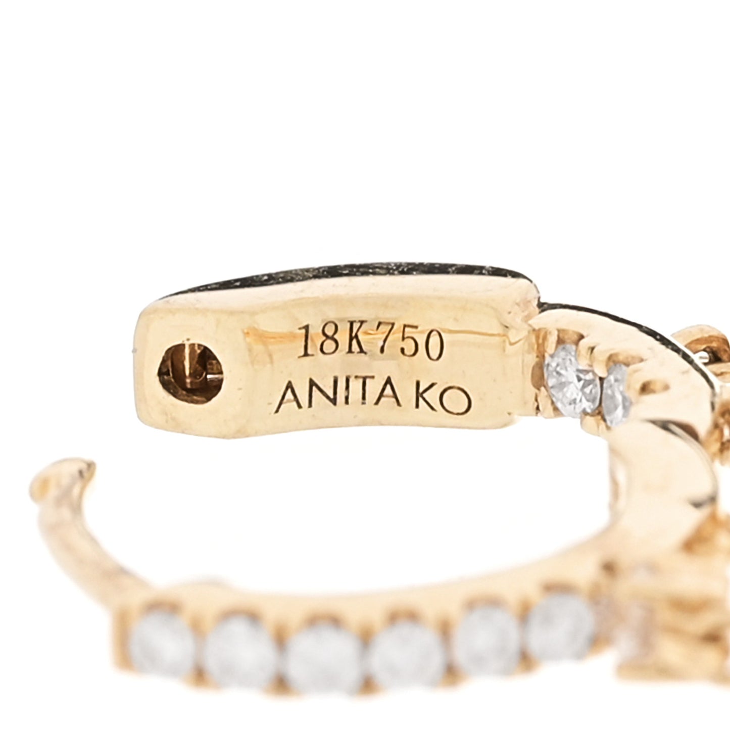 18K Yellow Gold Diamond Sophia Huggie Earrings