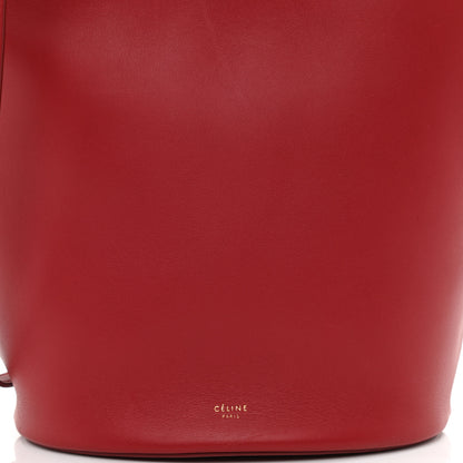 Celine Smooth Calfskin Clasp Bucket Bag Red 8 of 9