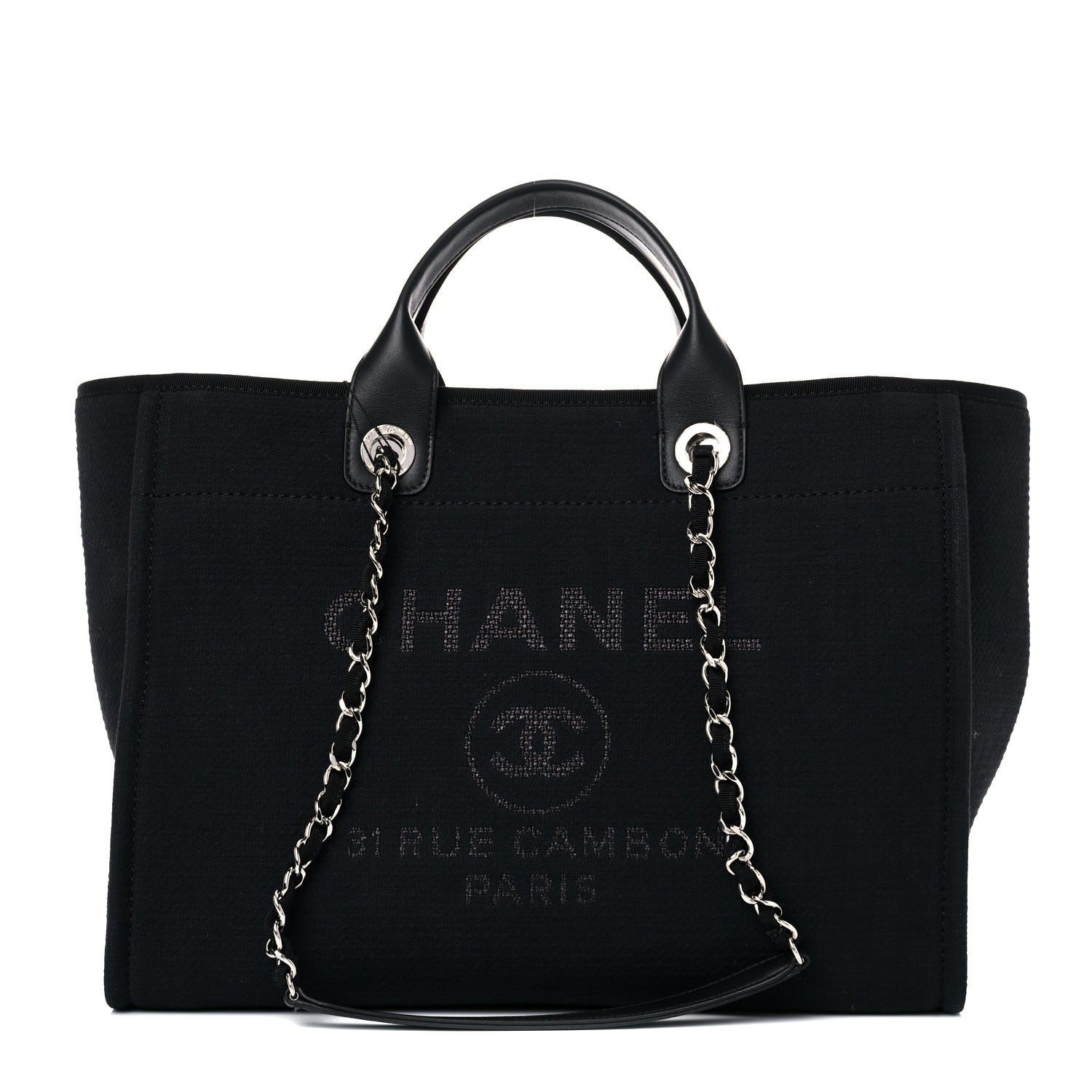 Chanel Mixed Fibers Medium Deauville Tote Black 2 of 12