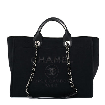 Chanel Mixed Fibers Medium Deauville Tote Black 2 of 12