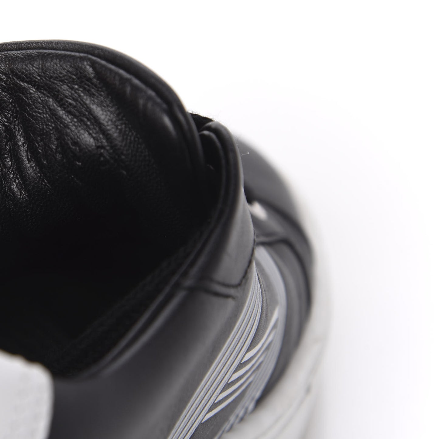 Calfskin Womens Advantage Sneakers 36 Black White