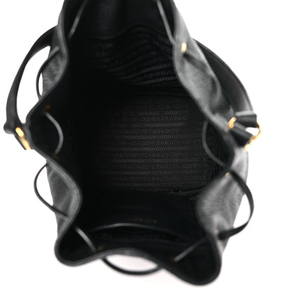 Prada Vitello Daino Bucket Bag Black 5 of 9