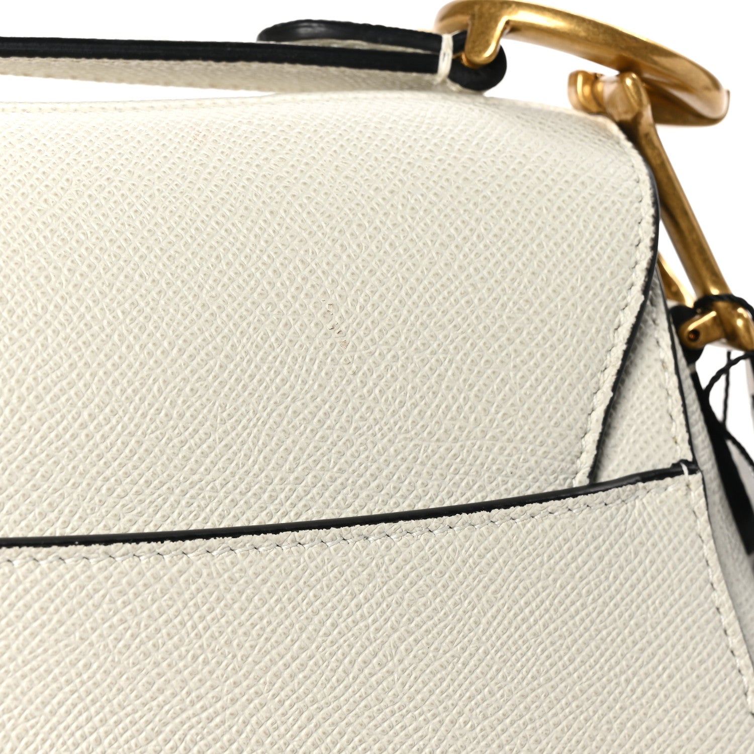 Christian Dior Grained Calfskin Saddle Bag White 11 of 11