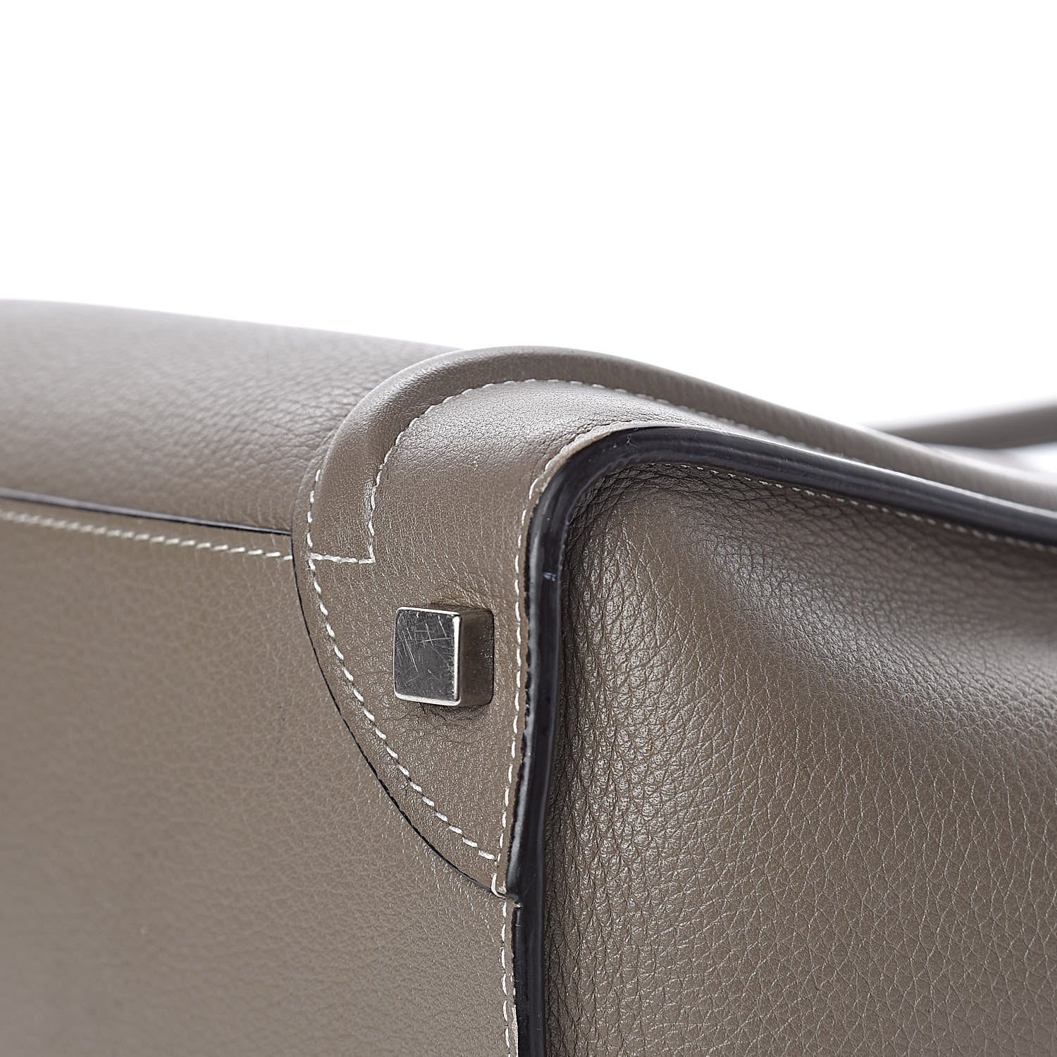 Celine Drummed Calfskin Micro Luggage Souris 22 of 22