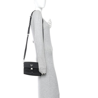 Prada Re-Nylon Saffiano Triangle Shoulder Bag Black 3 of 10
