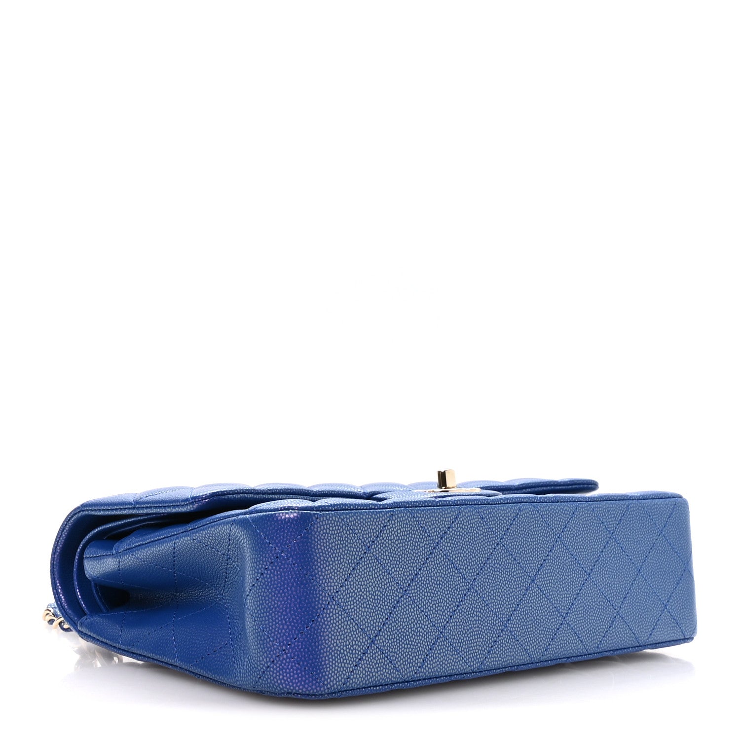 Chanel Iridescent Caviar Quilted Medium Double Flap Blue 4 of 10
