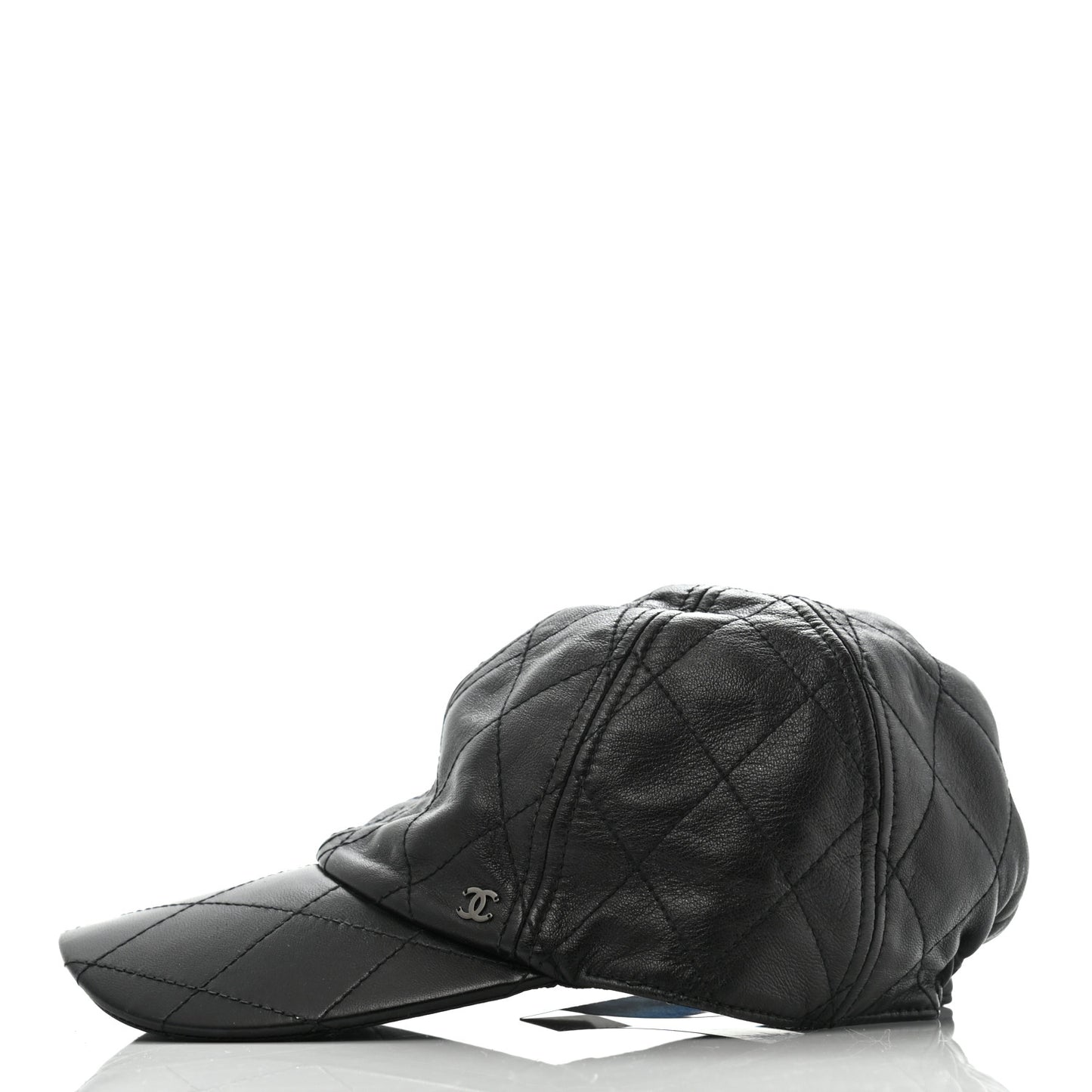 Lambskin Quilted CC Cap Hat S Black