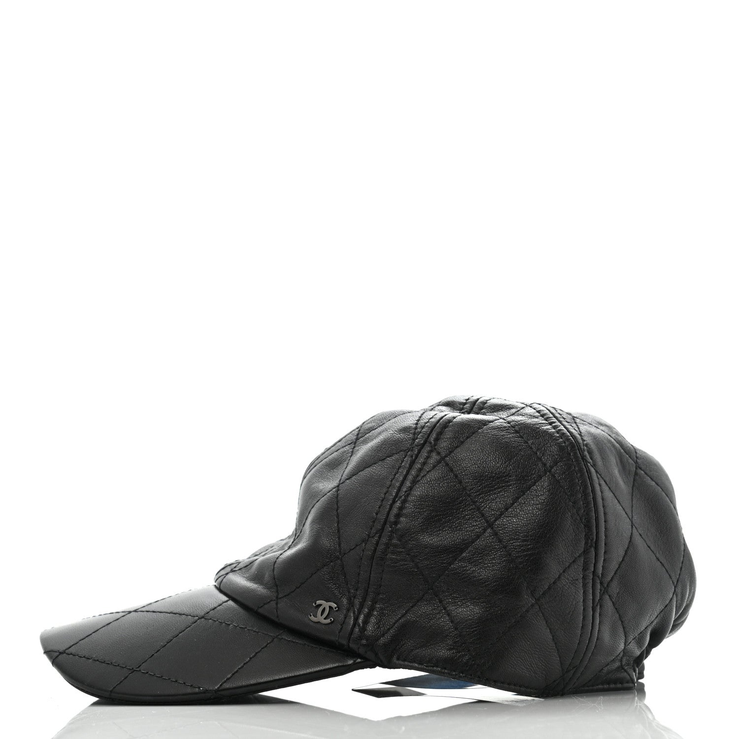 Chanel Lambskin Quilted CC Cap Hat S Black 4 of 8