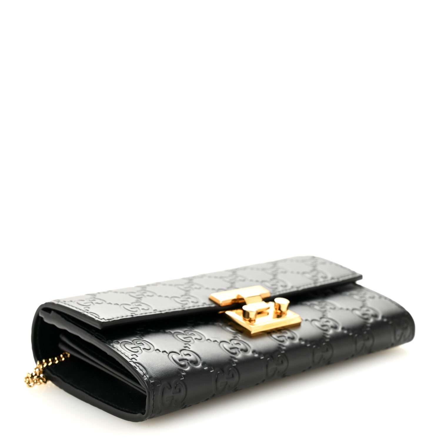 Gucci Guccissima Padlock Continental Chain Wallet Black 4 of 10