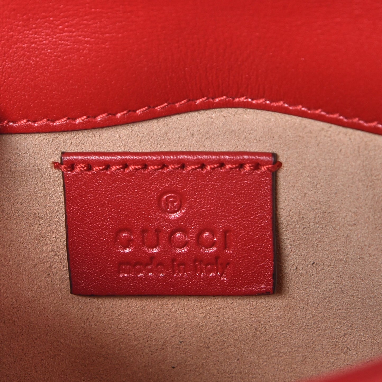 Calfskin Matelasse Super Mini GG Marmont Shoulder Bag Hibiscus Red