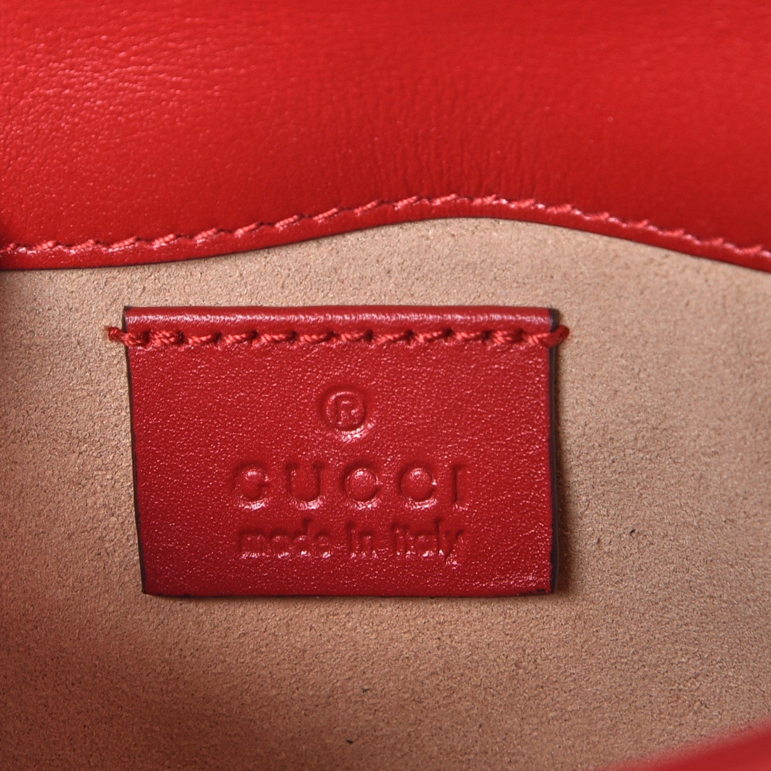 Gucci Calfskin Matelasse Super Mini GG Marmont Shoulder Bag Hibiscus Red 7 of 9