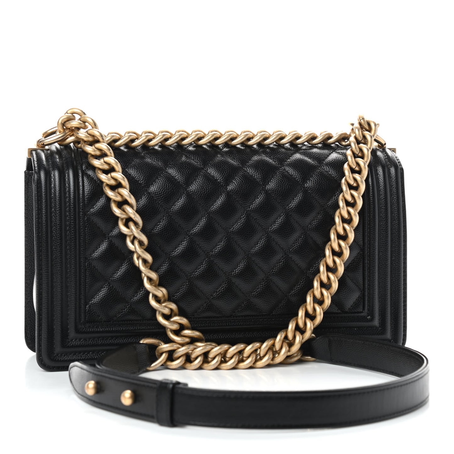 Caviar Quilted Medium Boy Flap Black