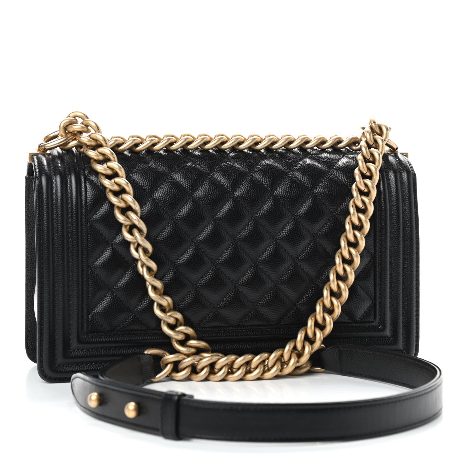 Chanel Caviar Quilted Medium Boy Flap Black 2 of 8
