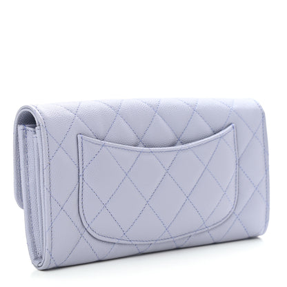 Chanel Caviar Quilted Large Flap Wallet Light Purple 2 of 8