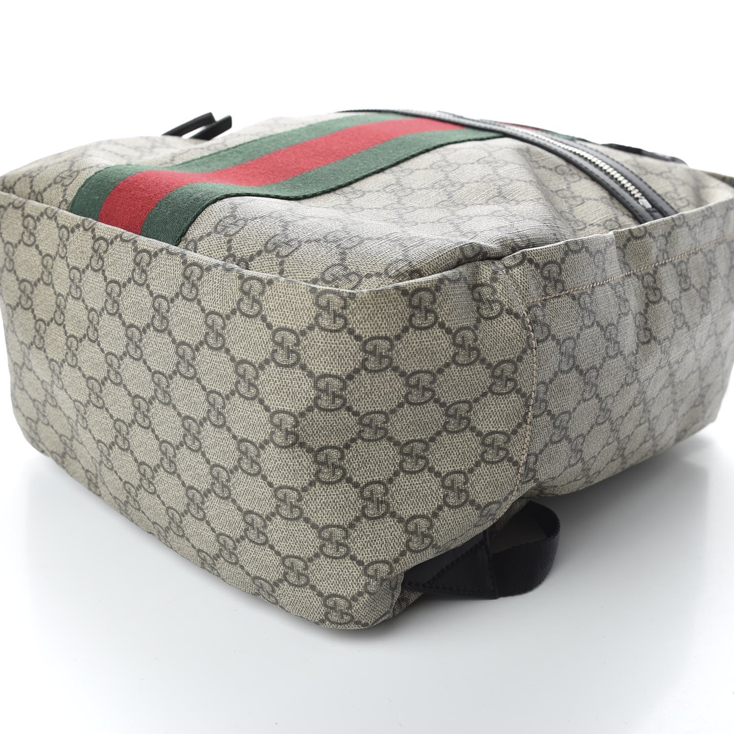 Gucci Soft GG Supreme Monogram Appia Calfskin Web Tote Backpack Beige Ebony Black 8 of 10