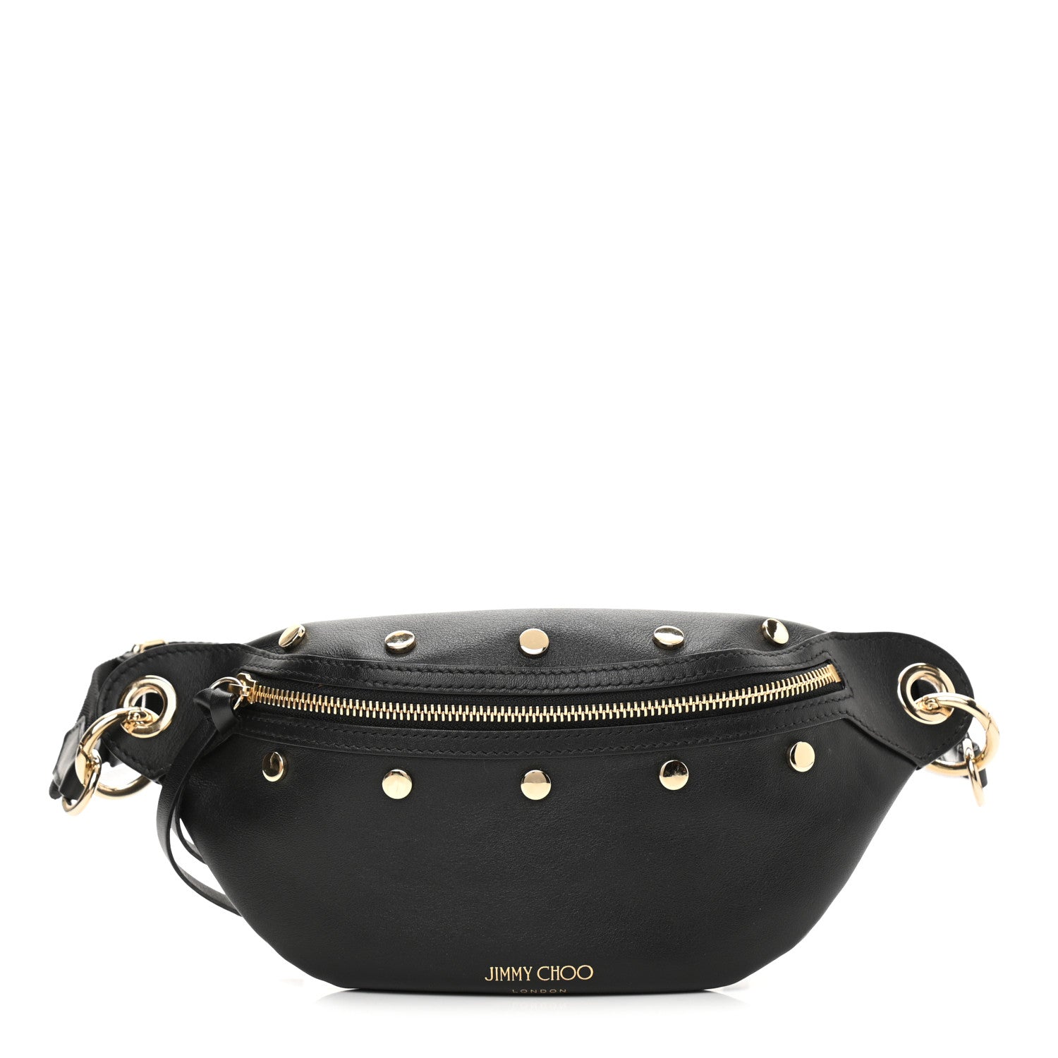 Jimmy Choo Calfskin Studded Lockett Belt Bag Black 1 of 6