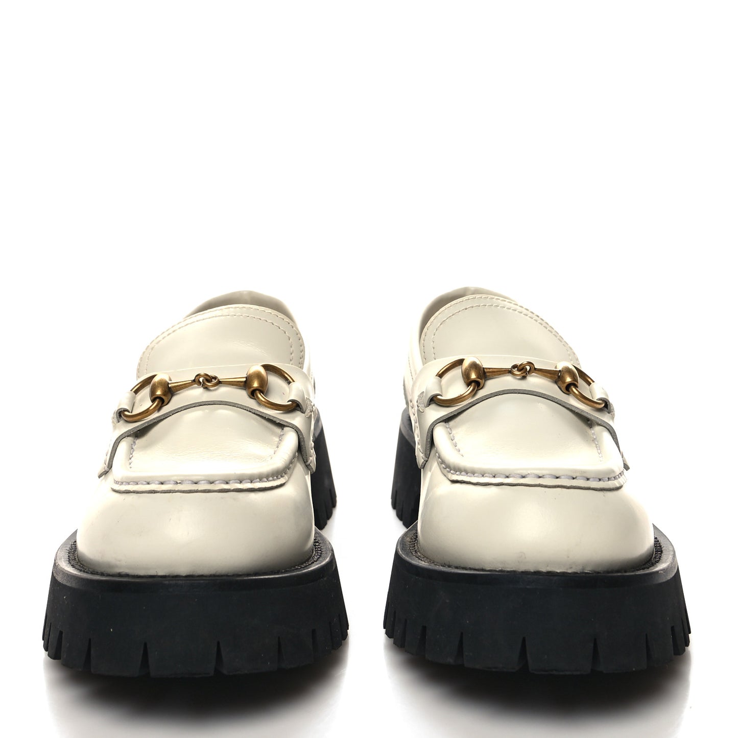 Cordovan Lux Womens Harald Horsebit 25mm Platform Loafers 36.5 Dusty White