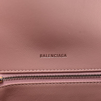 Balenciaga Shiny Calfskin Crocodile Embossed Small Hourglass Top Handle Bag Powder Pink 6 of 10