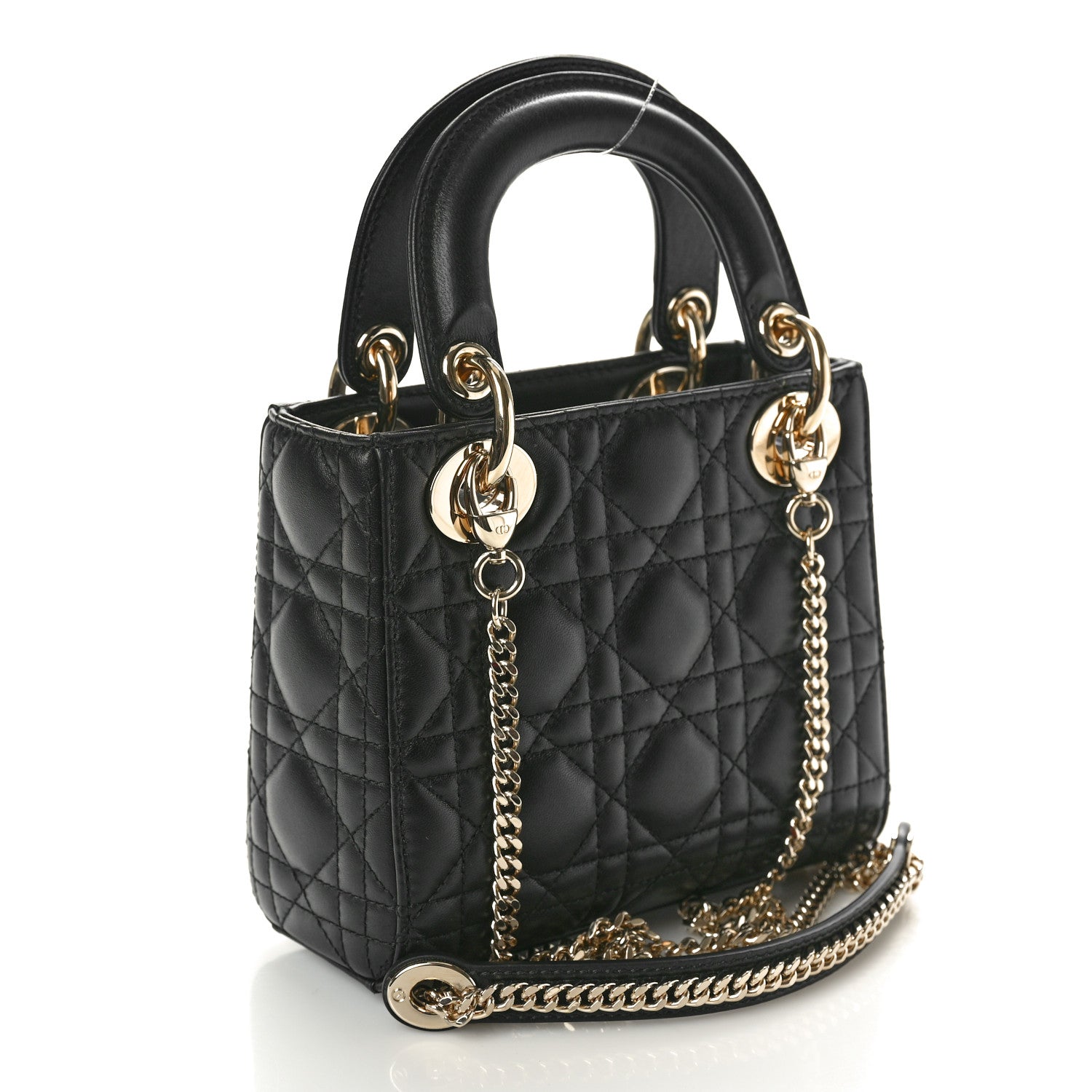 Christian Dior Lambskin Cannage Mini Lady Dior Black 3 of 10