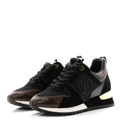 Louis Vuitton Suede Monogram Run Away Sneakers 35 Black 4 of 10