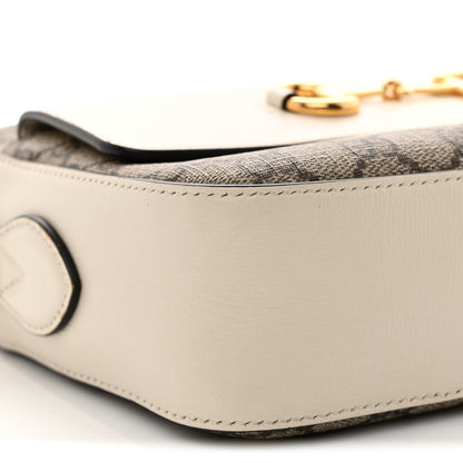 Gucci GG Supreme Monogram Small Horsebit 1955 Shoulder Bag Beige Mystic White 9 of 10