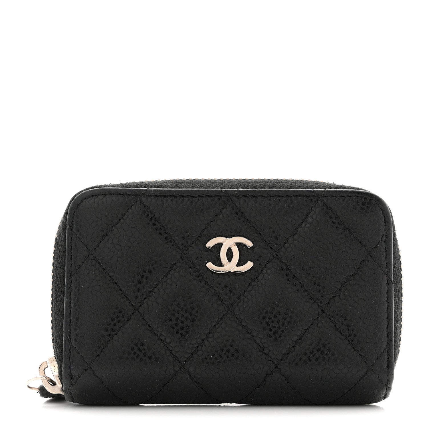 Chanel Caviar Quilted Zip Coin Purse Black 1 of 9