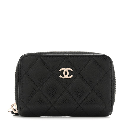 Chanel Caviar Quilted Zip Coin Purse Black 1 of 9