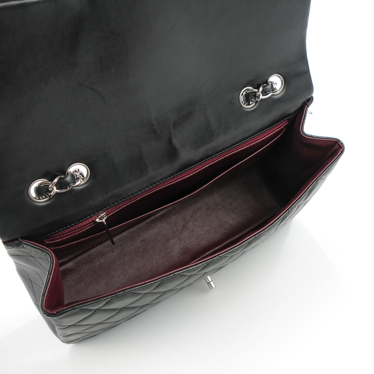 Lambskin Quilted Jumbo Single Flap Black