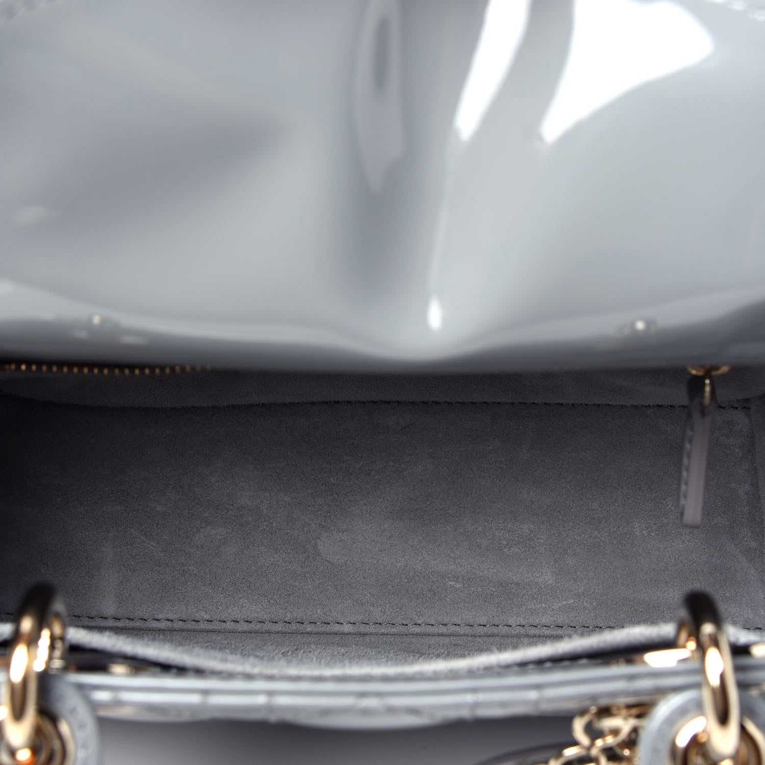 Christian Dior Patent Cannage Small Lady Dior Grey 5 of 9