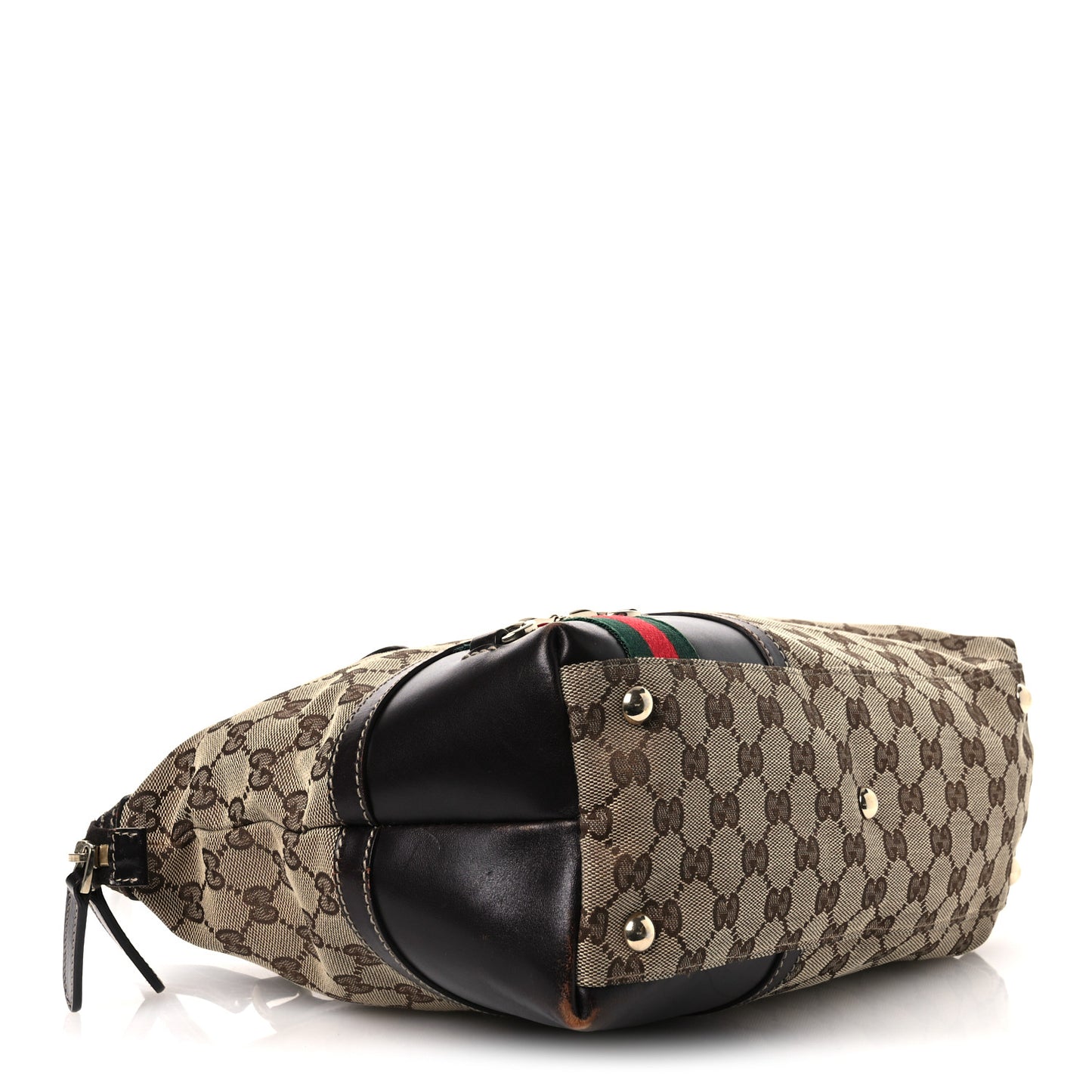 Monogram Sherry Line Horsebit Tote Dark Brown