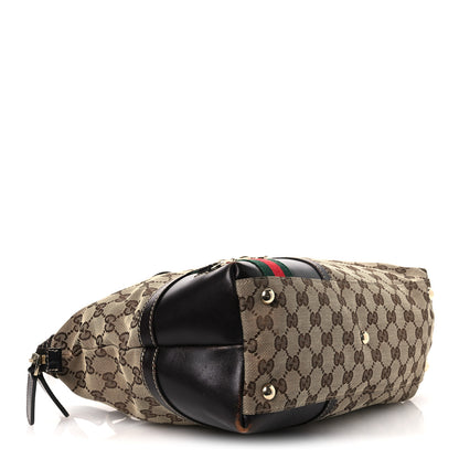 Gucci Monogram Sherry Line Horsebit Tote Dark Brown 4 of 18