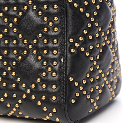 Christian Dior Calfskin Cannage Studded Medium Supple Lady Dior Black 10 of 11