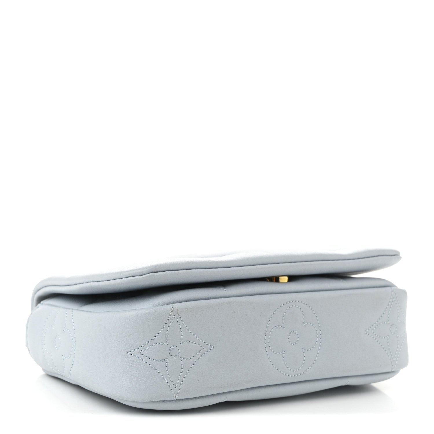 Louis Vuitton Calfskin Bubblegram Wallet On Strap Ice Blue 4 of 9