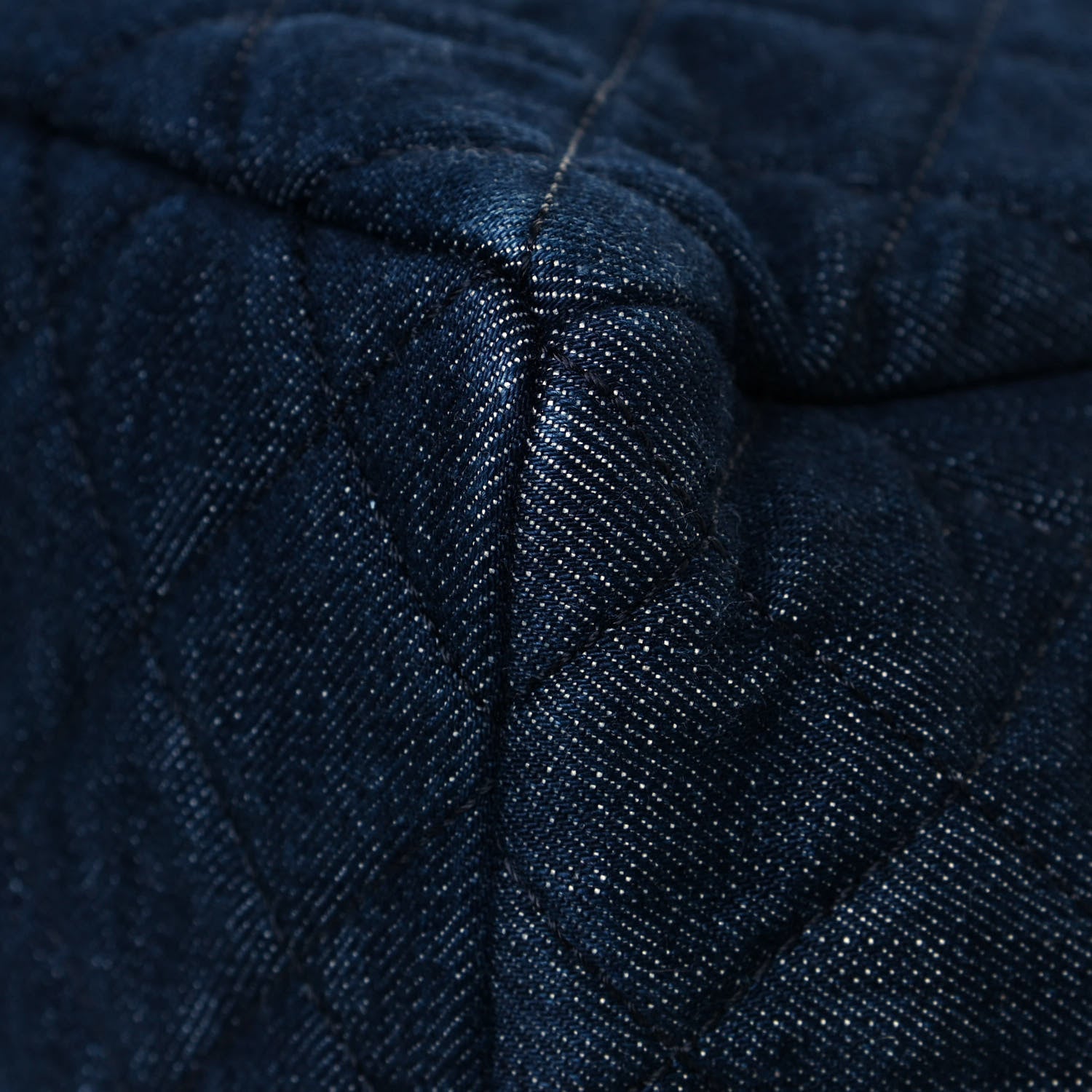 Chanel Washed Denim Quilted Small Urban Spirit Drawstring Bag Dark Blue 10 of 12