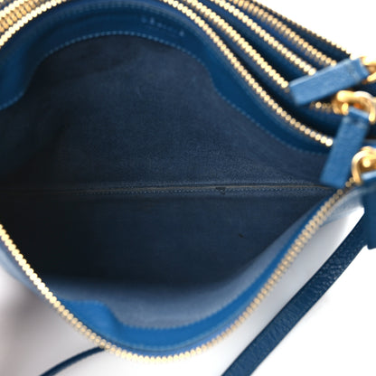 Celine Goatskin Large Trio Crossbody Bag Metallic Blue 7 of 12