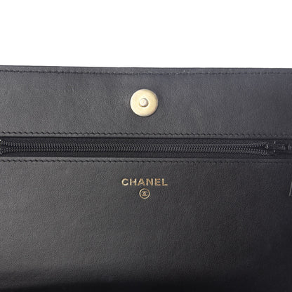 Chanel Caviar Chevron Quilted Boy Wallet On Chain WOC Black 5 of 10