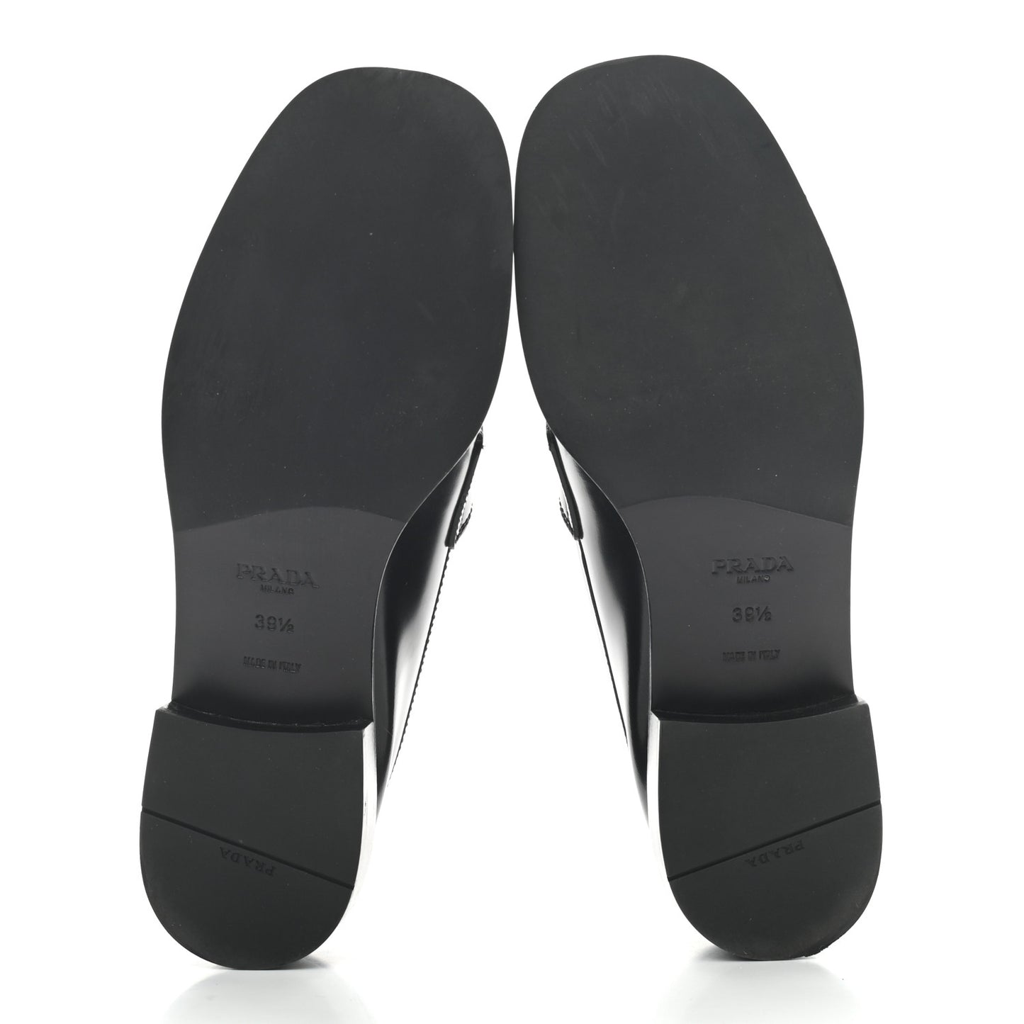 Spazzolato Metal Triangle Logo 20mm Loafers 39.5 Black