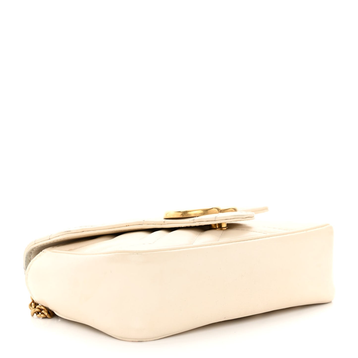 Calfskin Matelasse Super Mini GG Marmont Shoulder Bag White