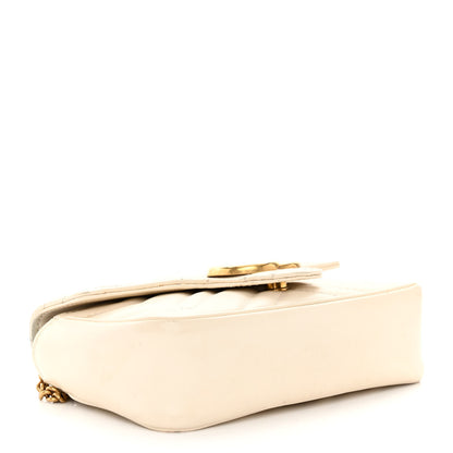 Gucci Calfskin Matelasse Super Mini GG Marmont Shoulder Bag White 4 of 11