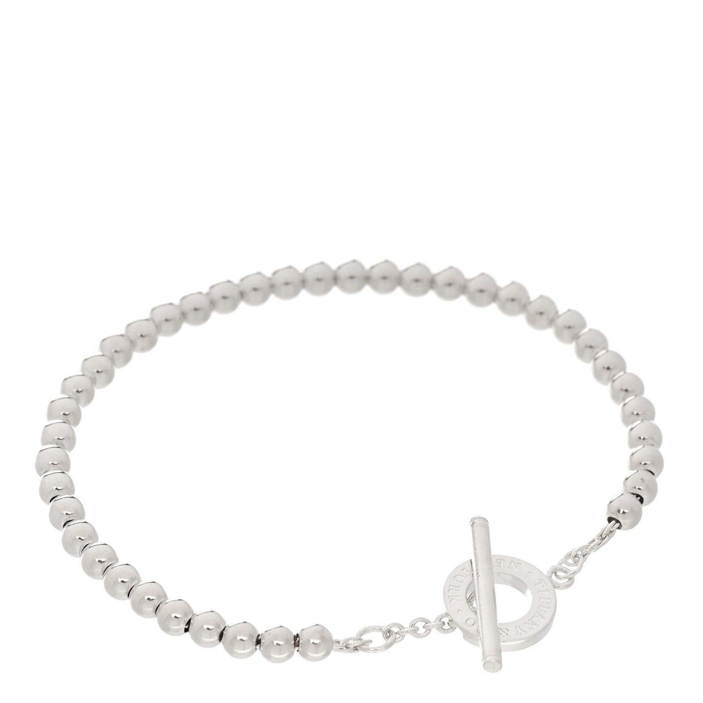 Sterling Silver 4mm Beads Toggle Bracelet