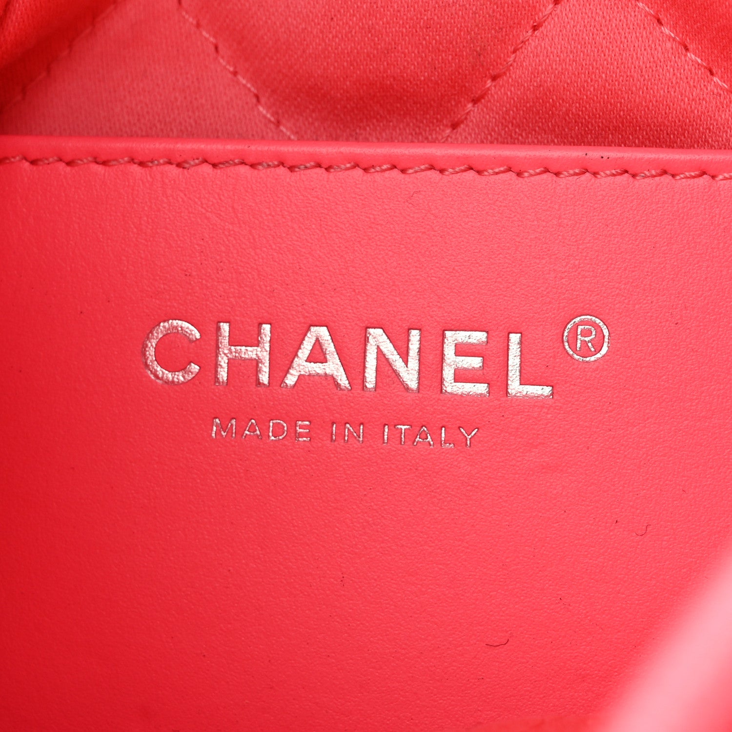 Chanel Shiny Calfskin Quilted Rainbow Metal Mini Chanel 22 Coral Pink 8 of 13
