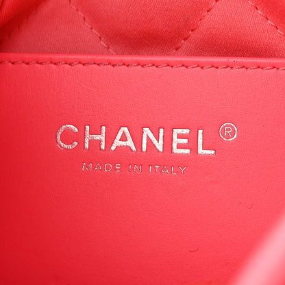 Chanel Shiny Calfskin Quilted Rainbow Metal Mini Chanel 22 Coral Pink 8 of 13