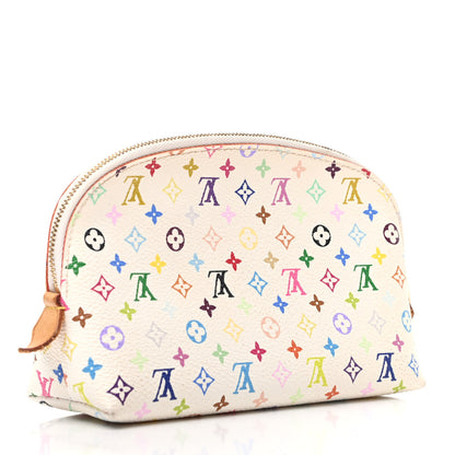 Louis Vuitton Monogram Multicolor Cosmetic Pouch White Litchi 3 of 8