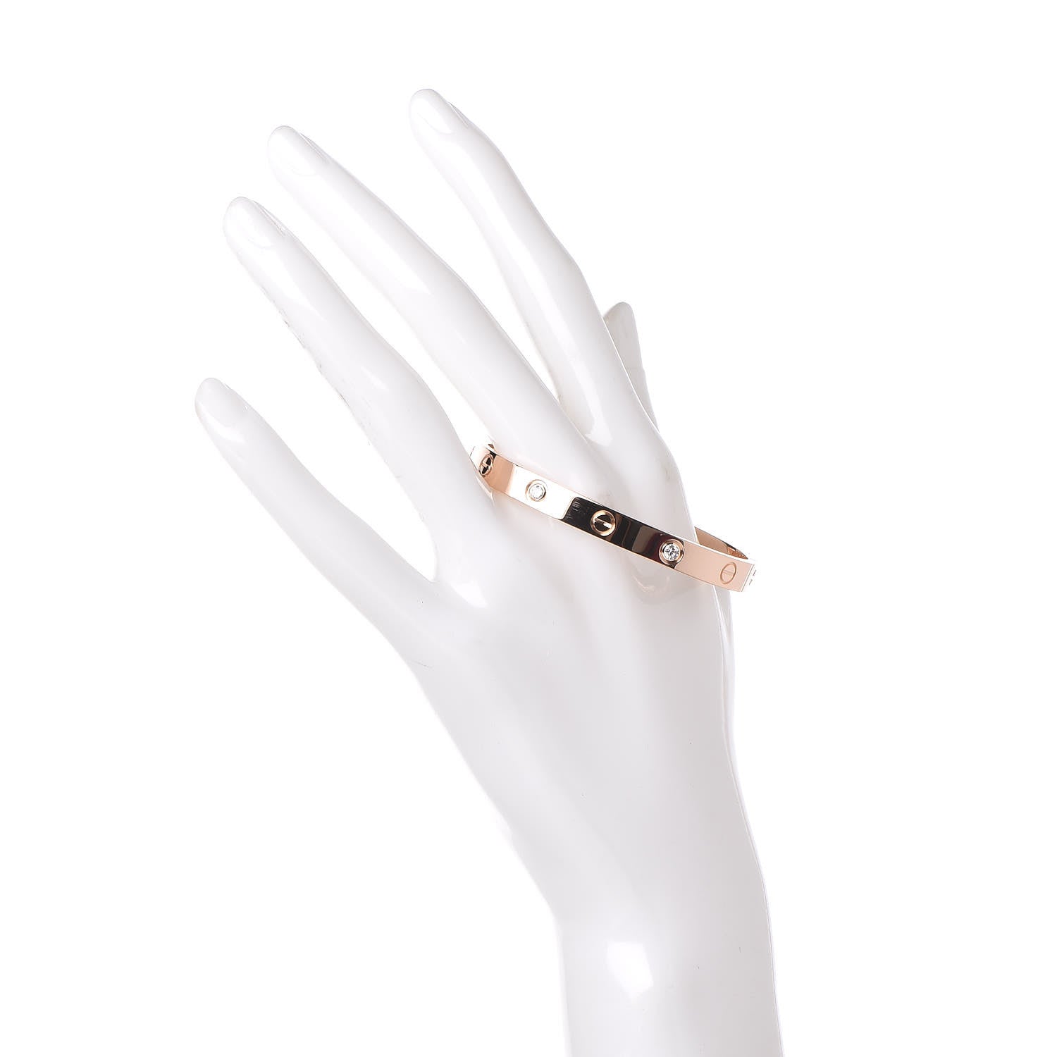 Cartier 18K Pink Gold 4 Diamond LOVE Bracelet 16 2 of 7