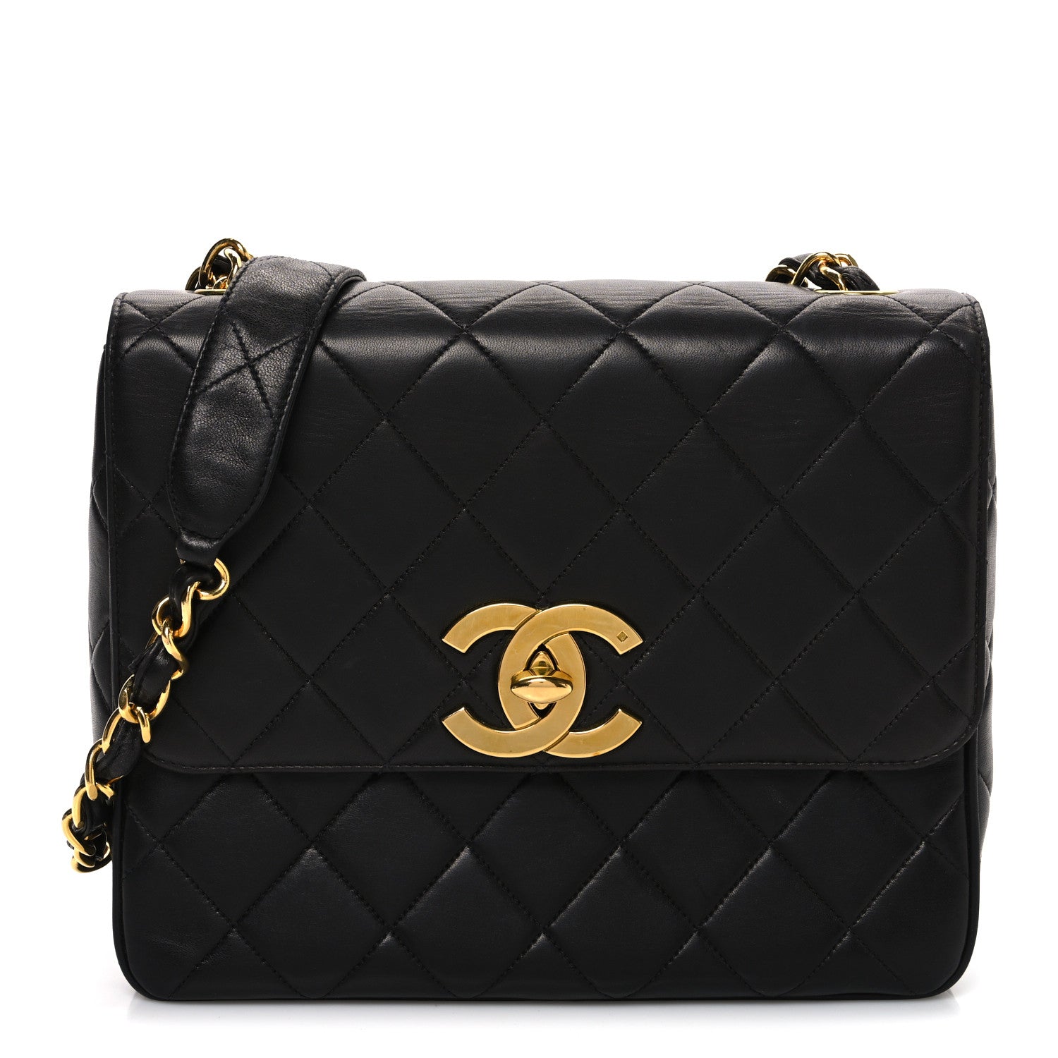 Chanel Lambskin Quilted Medium Single Flap Black 1 of 12