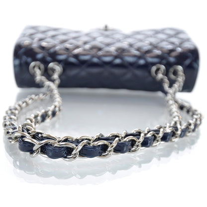 Chanel Crackled Patent Jumbo Flap Navy Blue 7 of 11