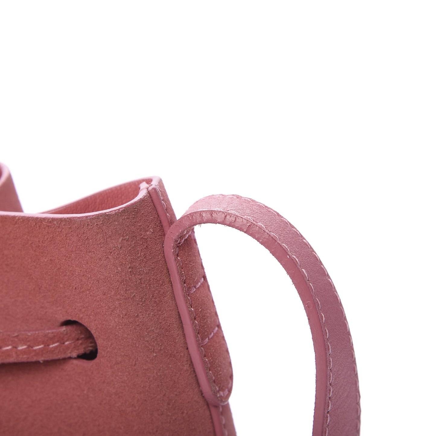 Suede Mini Mini Bucket Bag Blush