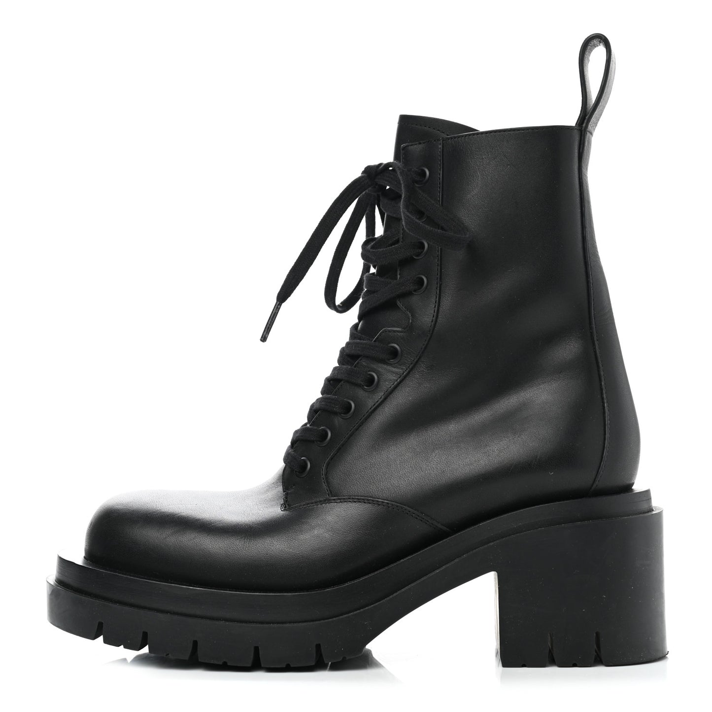 Calfskin The Lug Lace Up Ankle Boots 38.5 Black