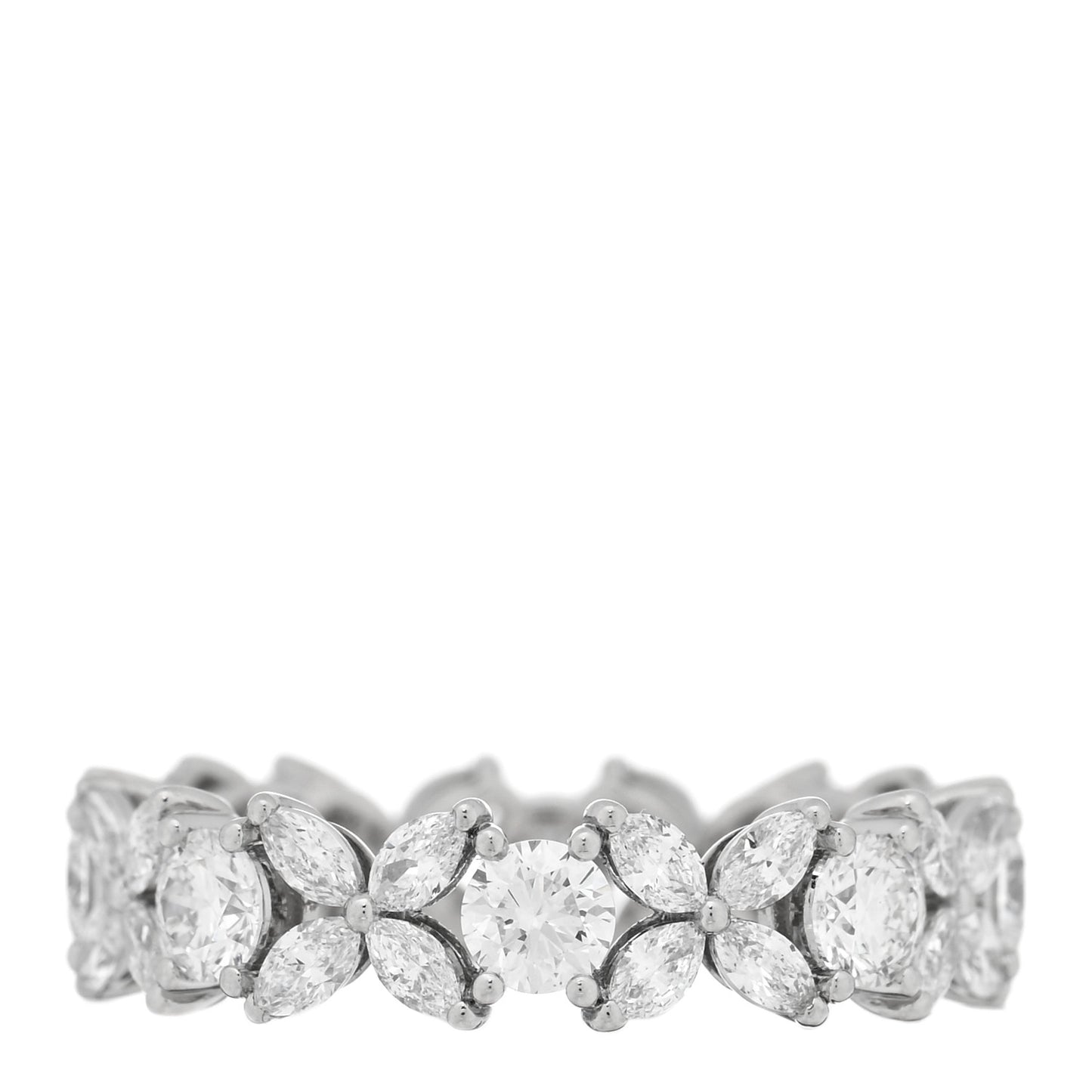 Platinum Diamond Victoria Alternating Band Ring 51 5.75