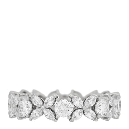 Tiffany Platinum Diamond Victoria Alternating Band Ring 51 5.75 3 of 5